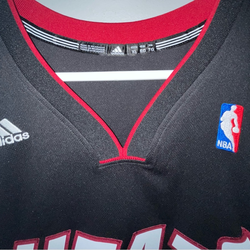 Dwayne Wade Black #3 Miami Heat adidas Authentic NBA Throwback Basketball Jersey - Picture 6 of 11